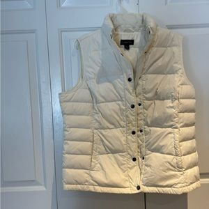 Lands' End Cream Puffer Vest